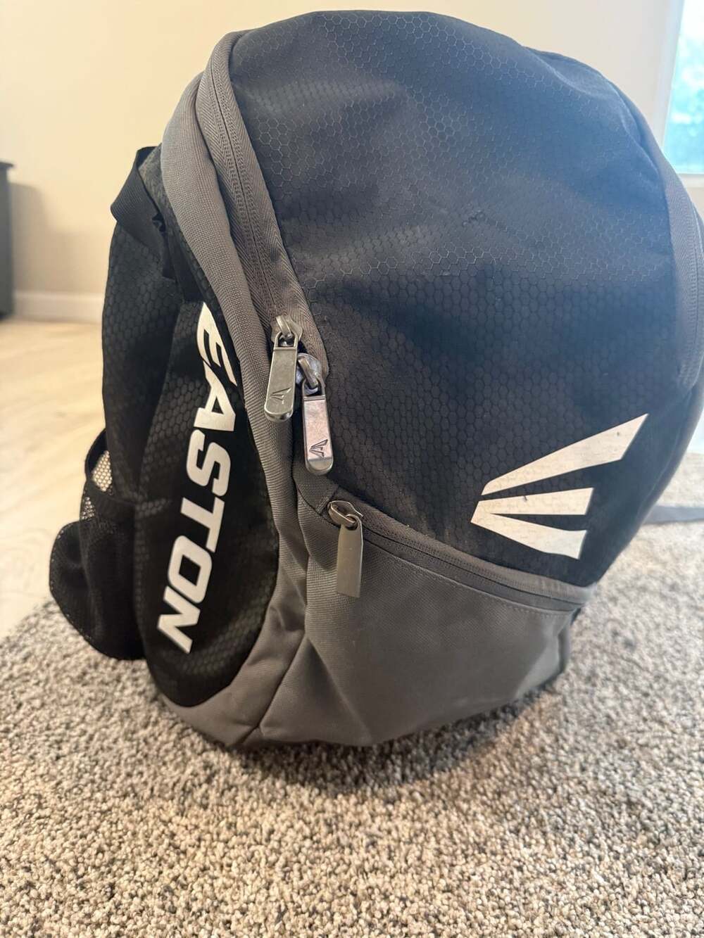 Easton Game Ready Bat Backpack Black and Grey Youth Baseball Bag